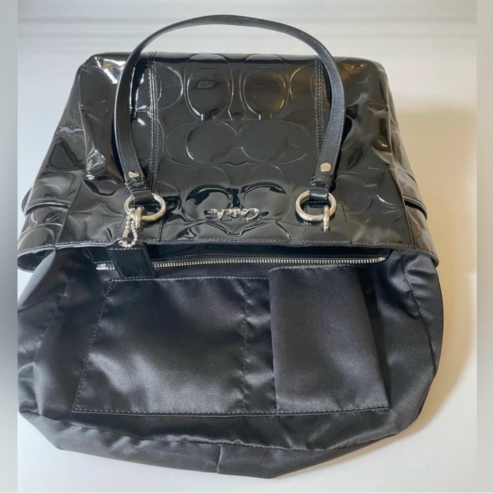 Coach Gallery Embossed Black Patent Leather Handbag/Tote  NWOT - Picture 9 of 11